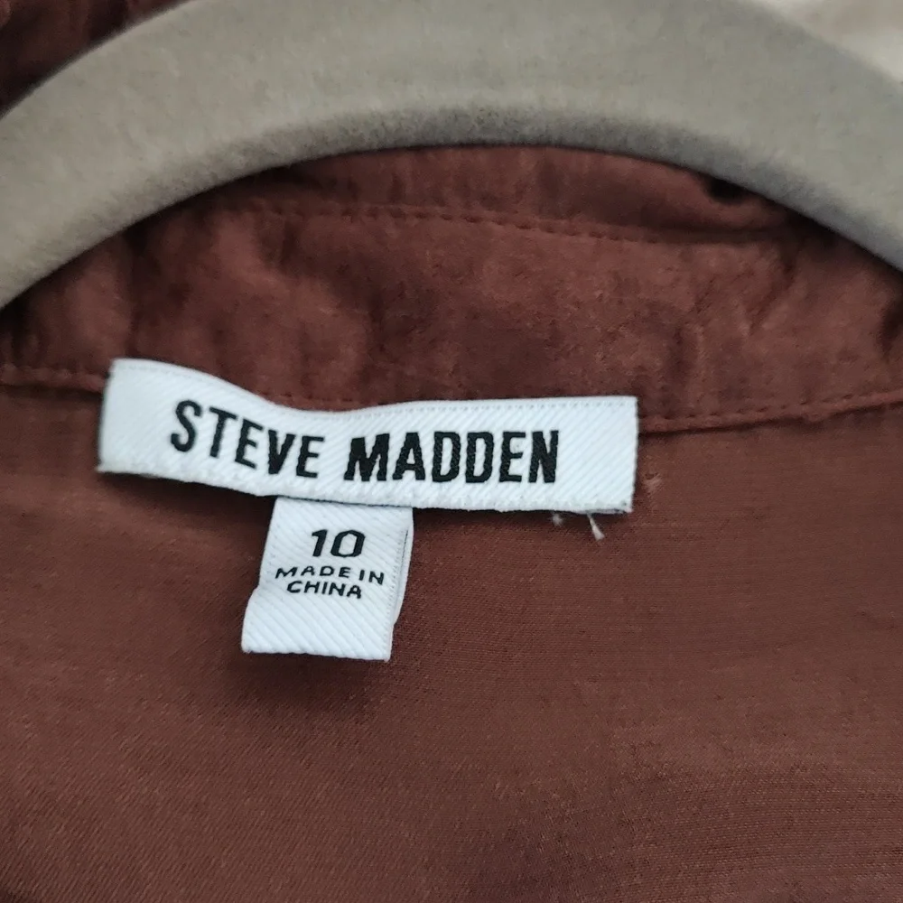 NWOT Steve Madden Elegant Brown Shirt Dress - Picture 7 of 7